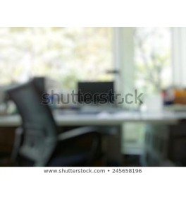 abstract office with computer blur background 